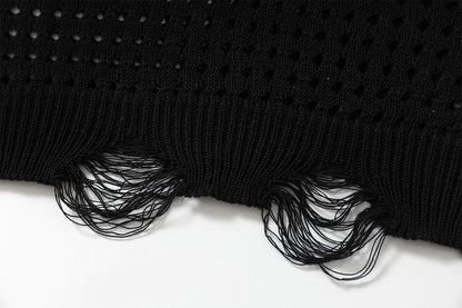 Mesh Damage Design Knit Vest WN25757