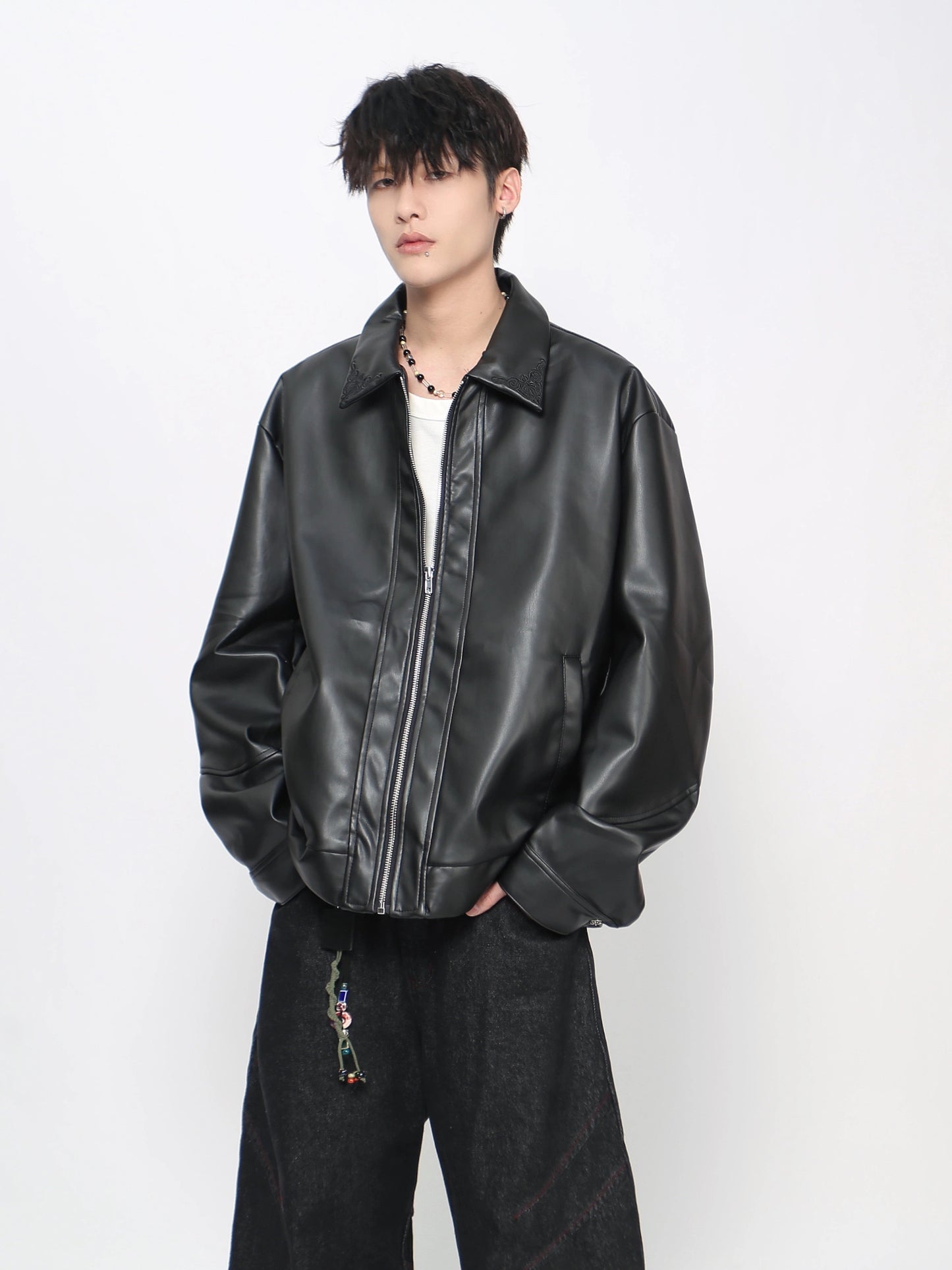 PU Leather Zipper Jacket WN21023