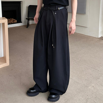 Deconstructed Pleats Draped Wide Leg Trousers WN25250