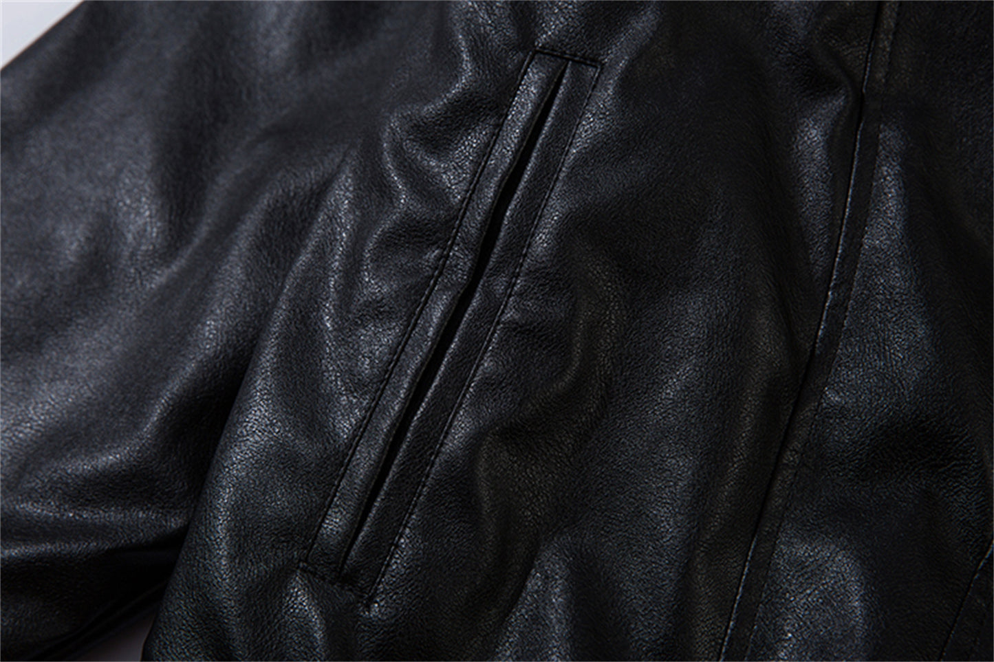 Fleece Lining PU Leather Jacket WN11487