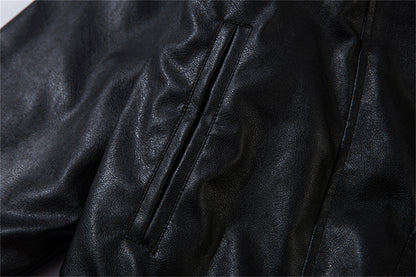 Fleece Lining PU Leather Jacket WN11487
