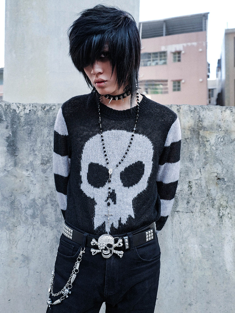 Skeleton Design Knit Sweater WN15919