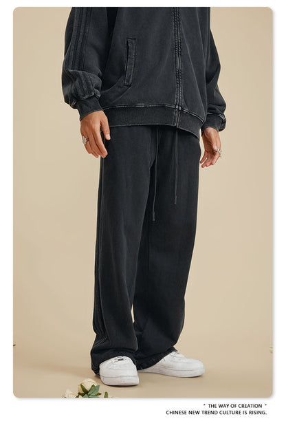 Washed Heavyweight Straight Leg Sweatpants WN6019