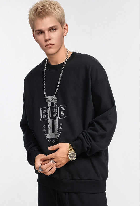 Print Oversize Crewneck Sweatshirt WN9949