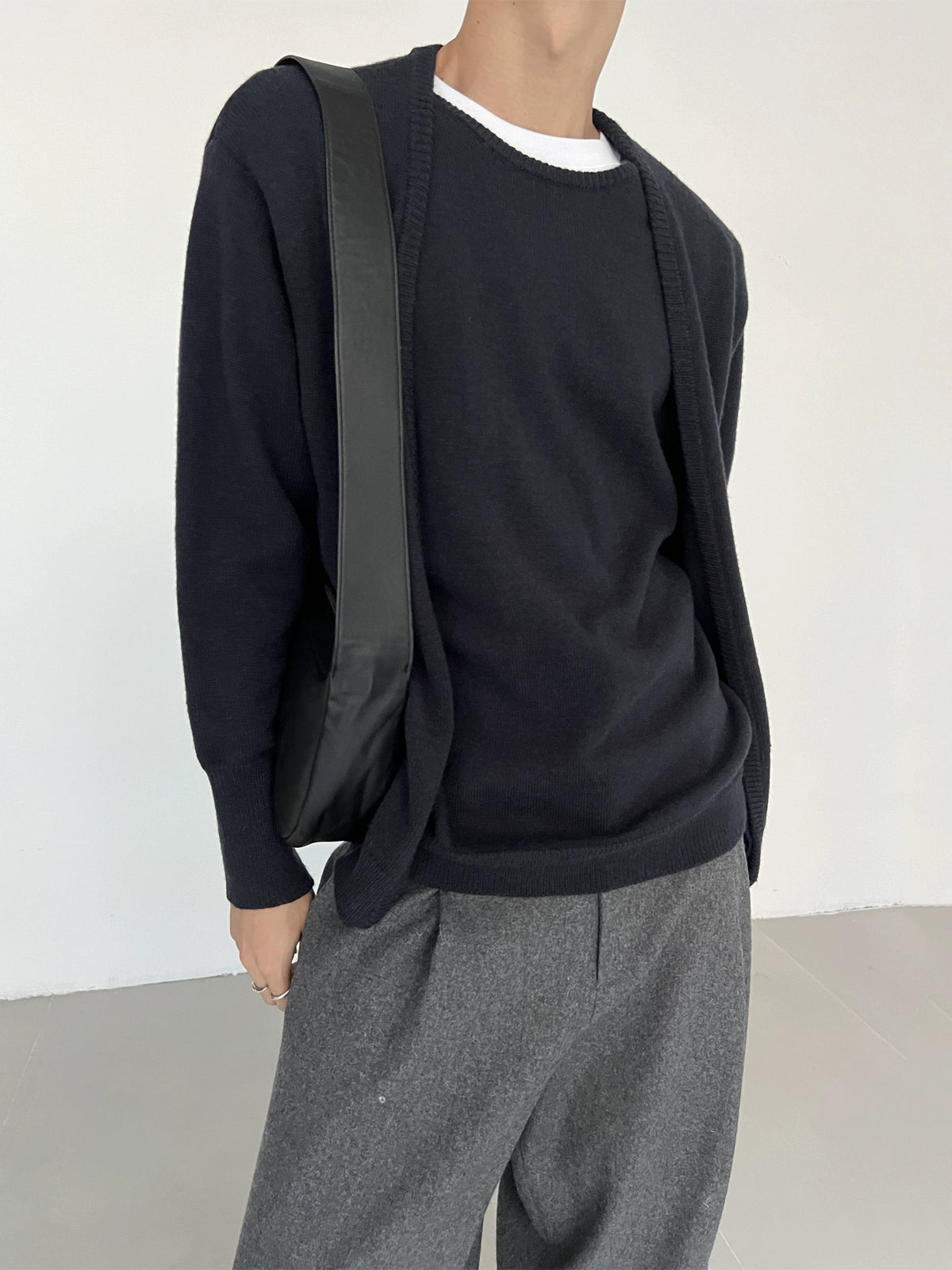 Fake Two Piece Long Sleeve Knit Sweater WN21633