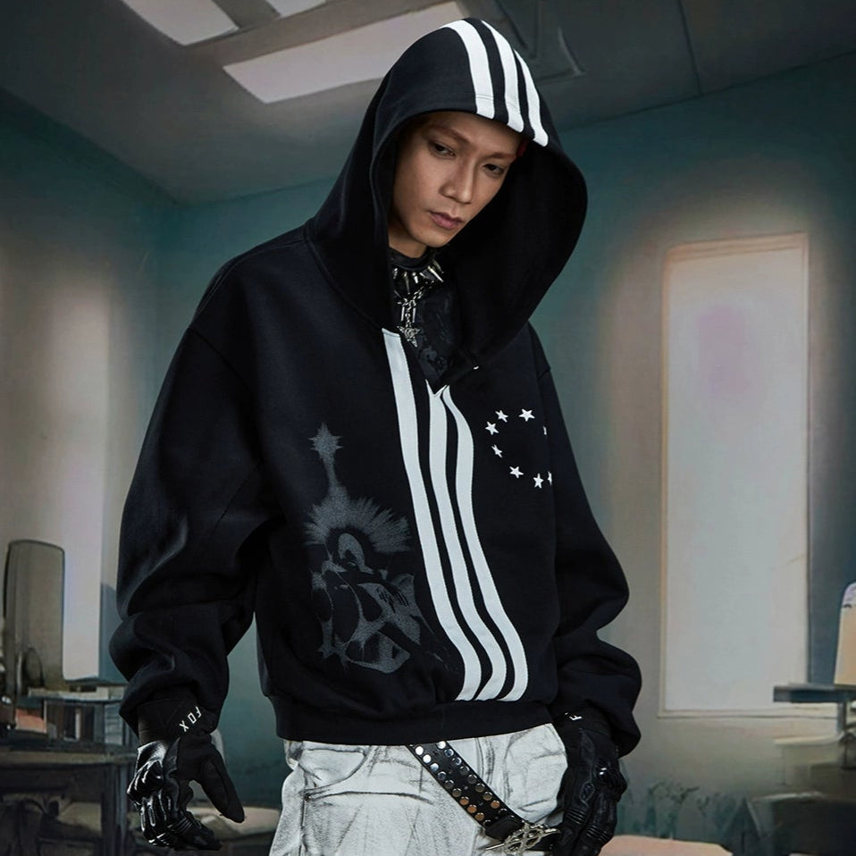 Three-Stripe Oversize Pullover Hoodie WN20595
