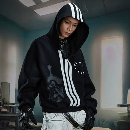 Three-Stripe Oversize Pullover Hoodie WN20595