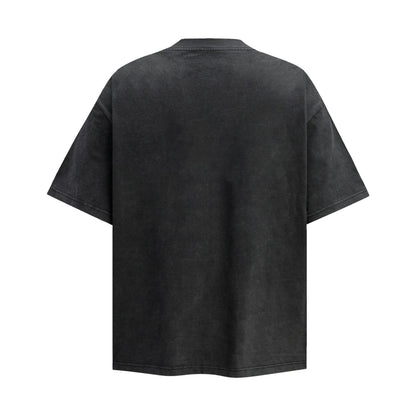 Illustration Letter Print Oversize Short Sleeve T-Shirt WN25944