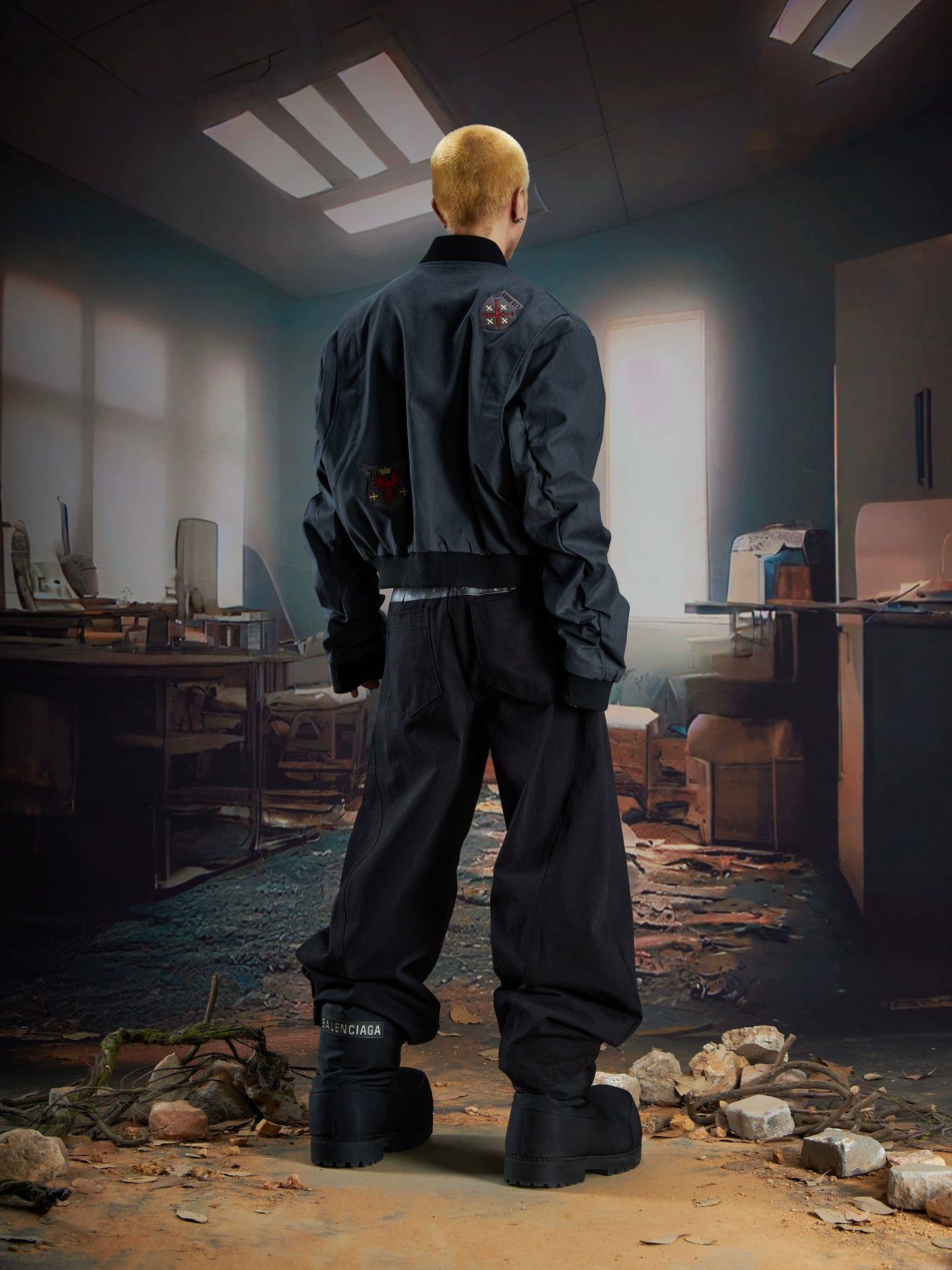 Belt Print Wide Leg Trousers WN21332