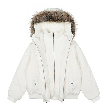 Double Hood Fake Fur Thick Puffer Jacket WN24213