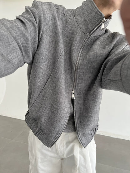 Two-Way Zipper Oversize Minimalist Jacket WN21489