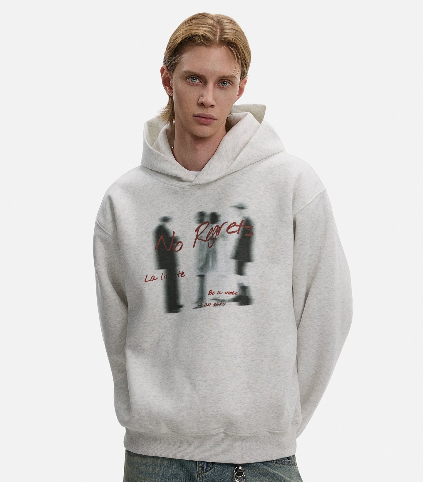 Washed Portrait Print Oversize Hoodie WN21427