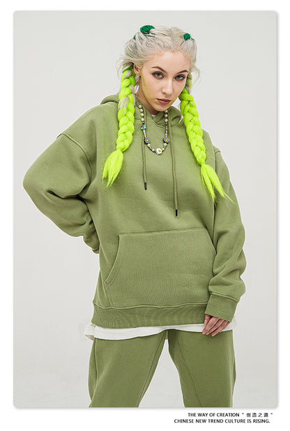 Fleece Lining Oversize Hoodie & Fleece Lining Sweatpants Setup WN9931