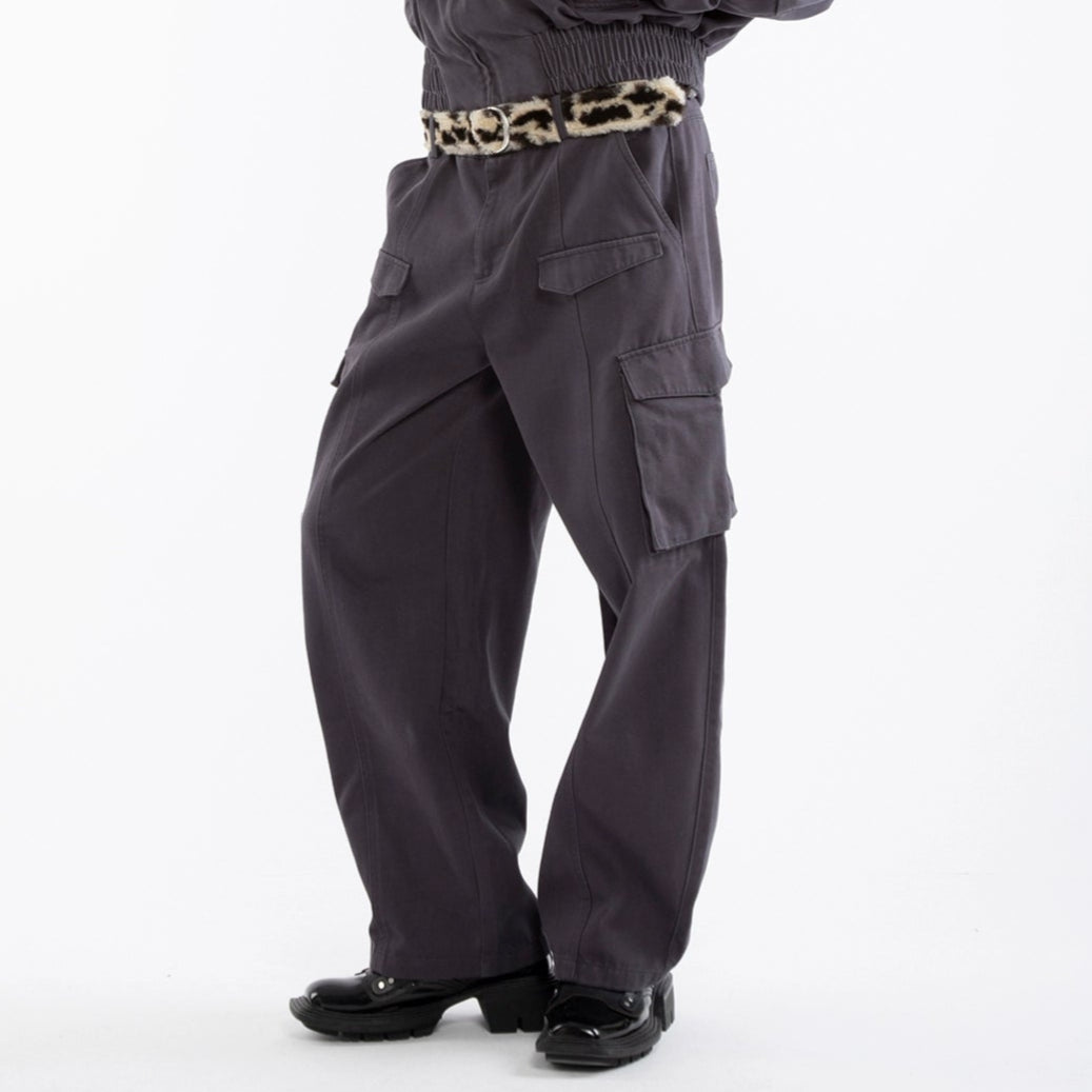 Stand Neck Zipper Short Jacket & Cargo Pants Setup WN20651