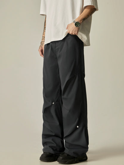 Rivet Design Wide-Leg Straight Pants WN7748