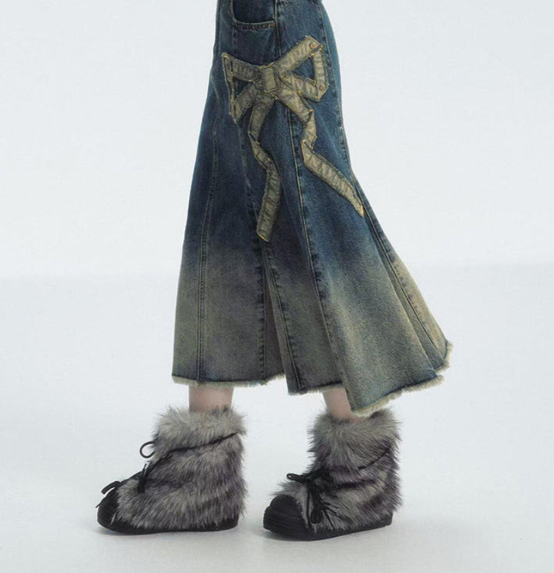 Fur Lined Chunky Sole Snow Boots WN20798