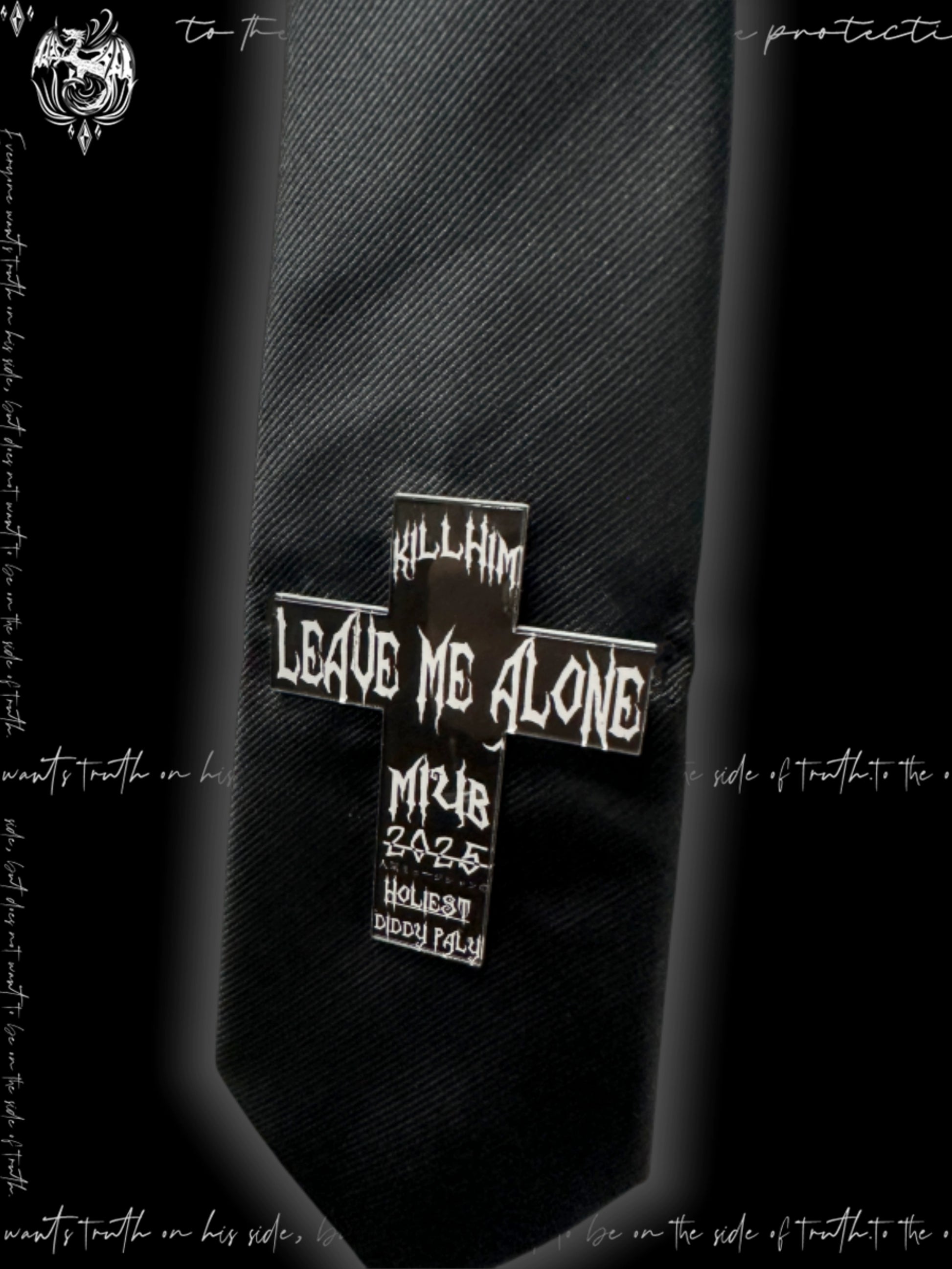 Cross Graphic Letter Design Tie WN20094