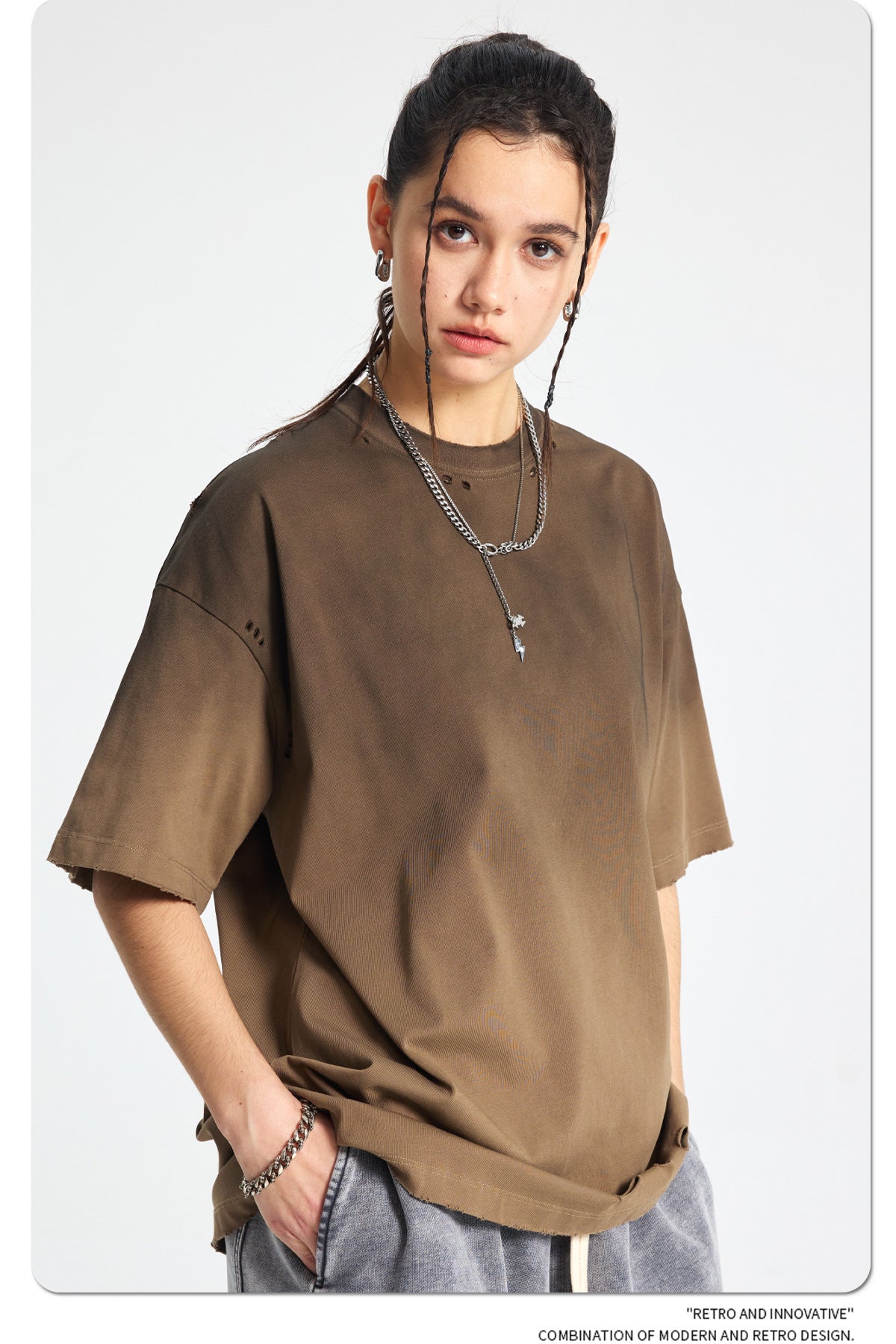 Spray Dye Damage Washed Short Sleeve T-Shirt WN16274