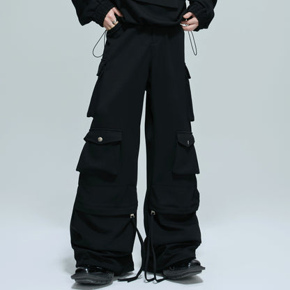 Standing-Collar Short Sweatshirt & Cargo Sweatpants Setup WN21754