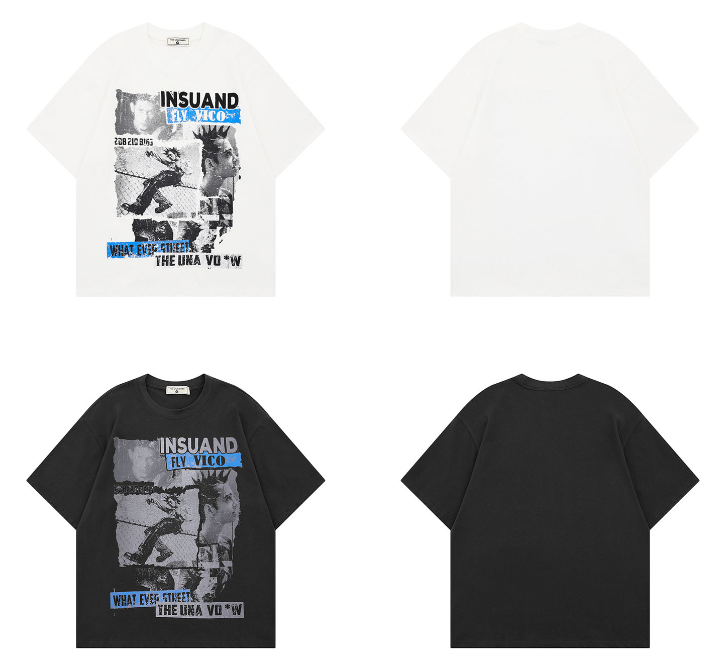 Portrait Graphic Letter Print Short Sleeve T-Shirt WN26822