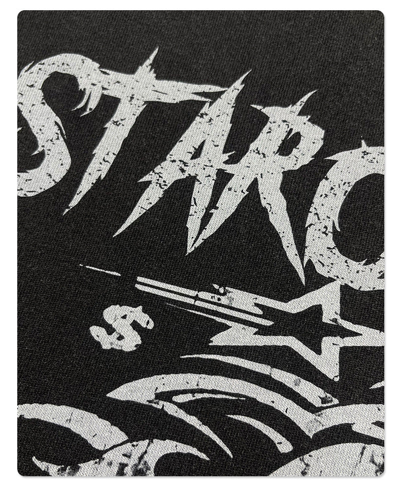 Washed Fake Layered Round Neck Print Long Sleeve T-Shirt WN7816