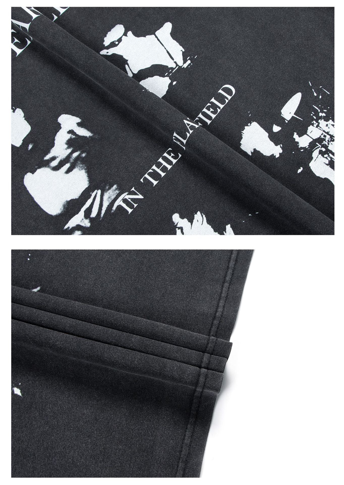Washed Abstract Print Heavyweight Oversize Short Sleeve T-Shirt WN26373