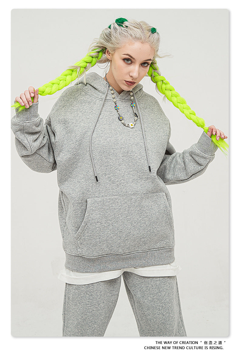 Fleece Lining Oversize Hoodie & Fleece Lining Sweatpants Setup WN9931