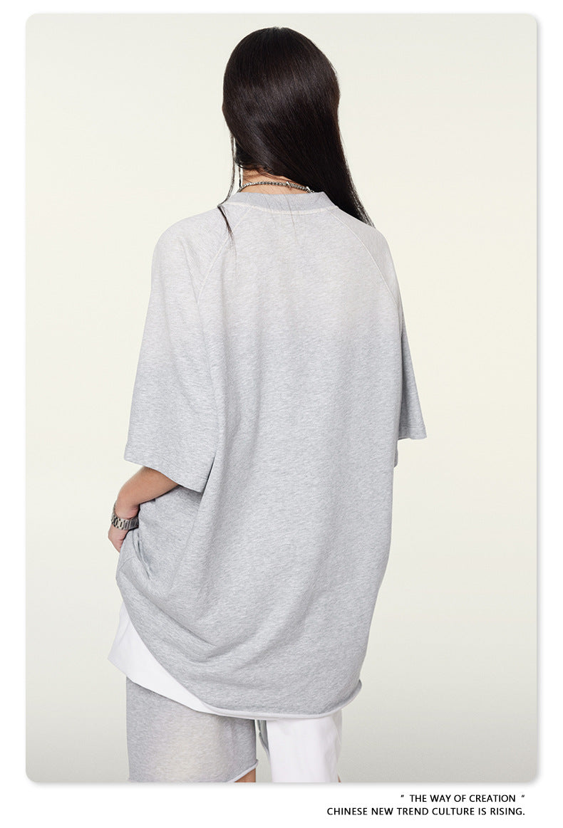 Washed Oversize Raglan-sleeve T-shirt WN6430