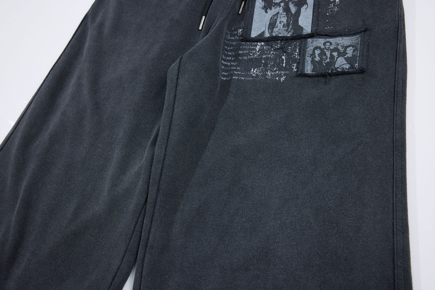 Washed Fade Graphic Wide Leg Sweatpants WN26098