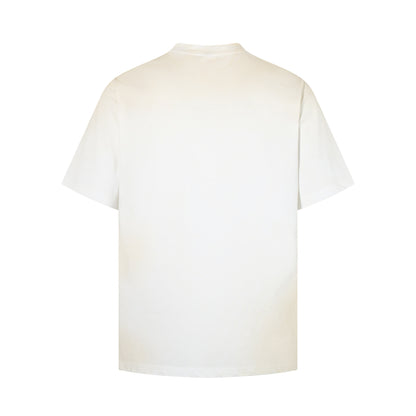 Dirty Dye Illustration Letter Print Short Sleeve T-Shirt WN25381