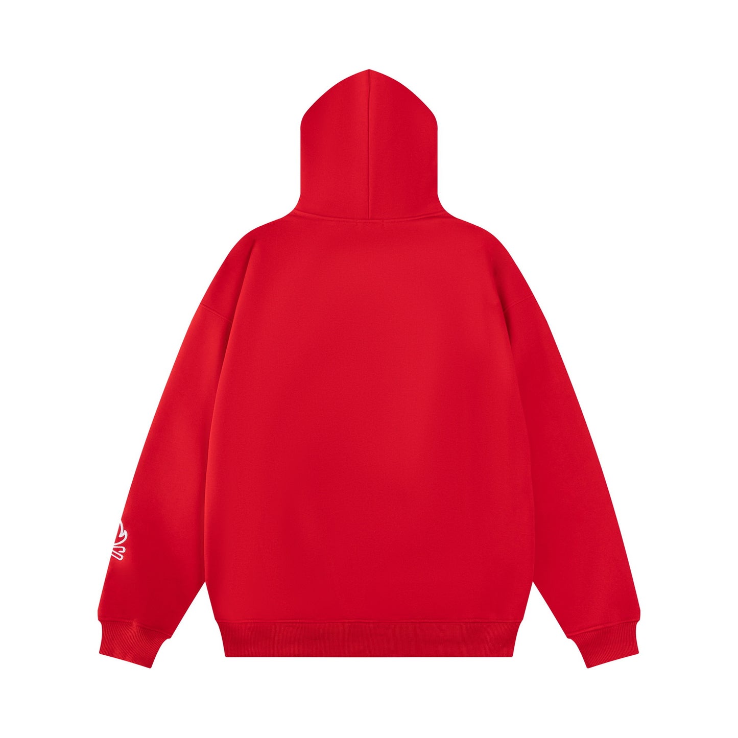 Letter Embroidery Fleece Lining Oversize Pullover Hoodie WN15036