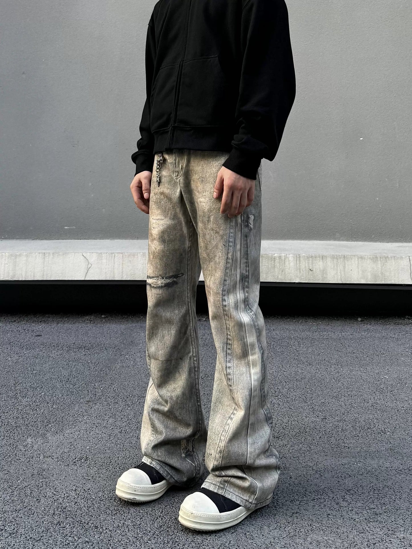 Digital Print Flare Denim Jeans WN19510