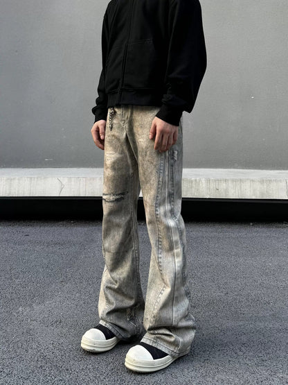 Digital Print Flare Denim Jeans WN19510