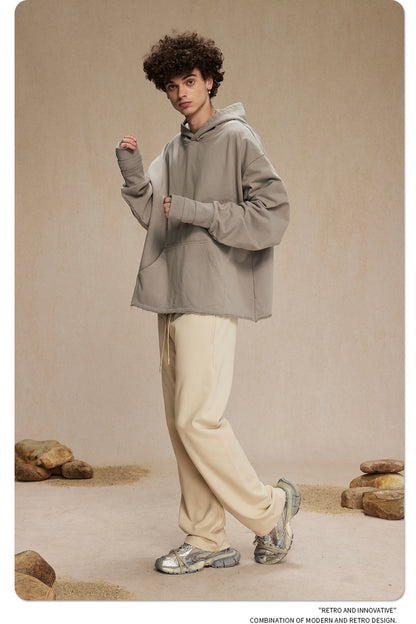 Cut-off Design Thumb Hole Oversize Hoodie WN9982