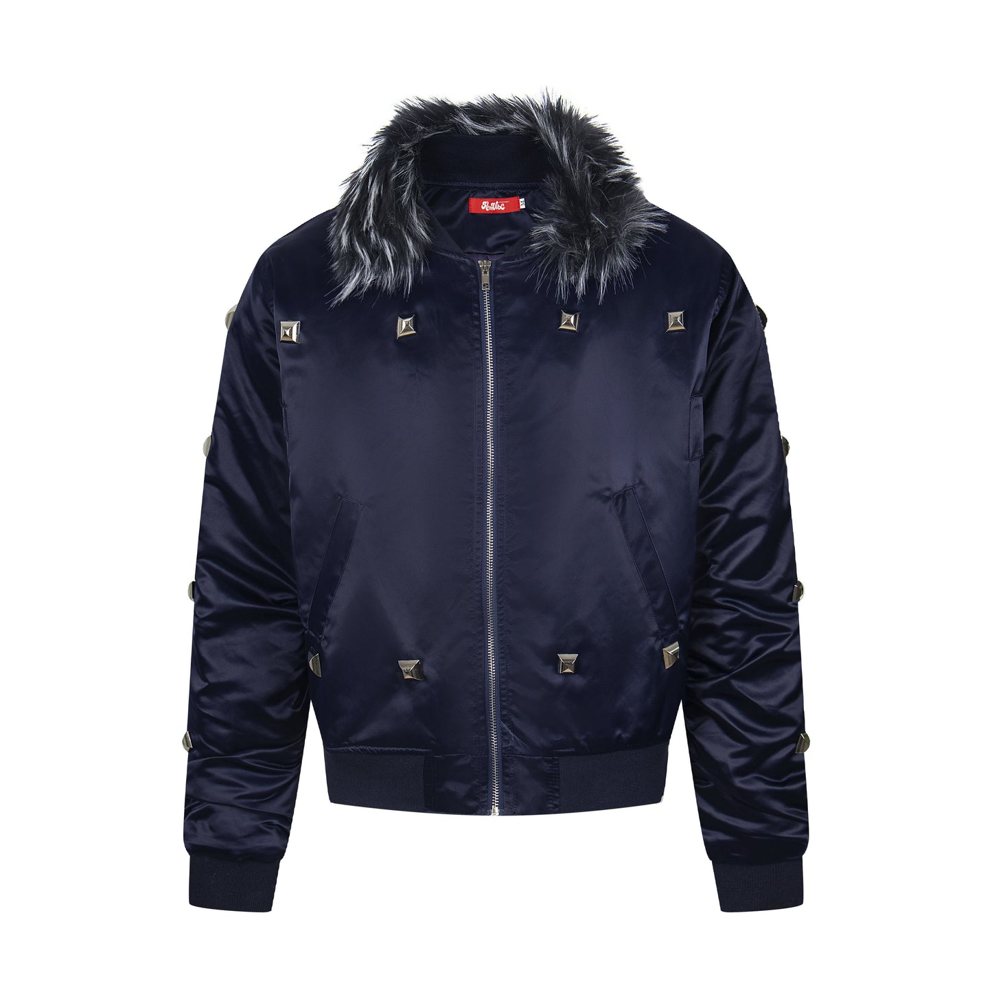 Fake Fur Collar Studs Detail Jacket WN24085
