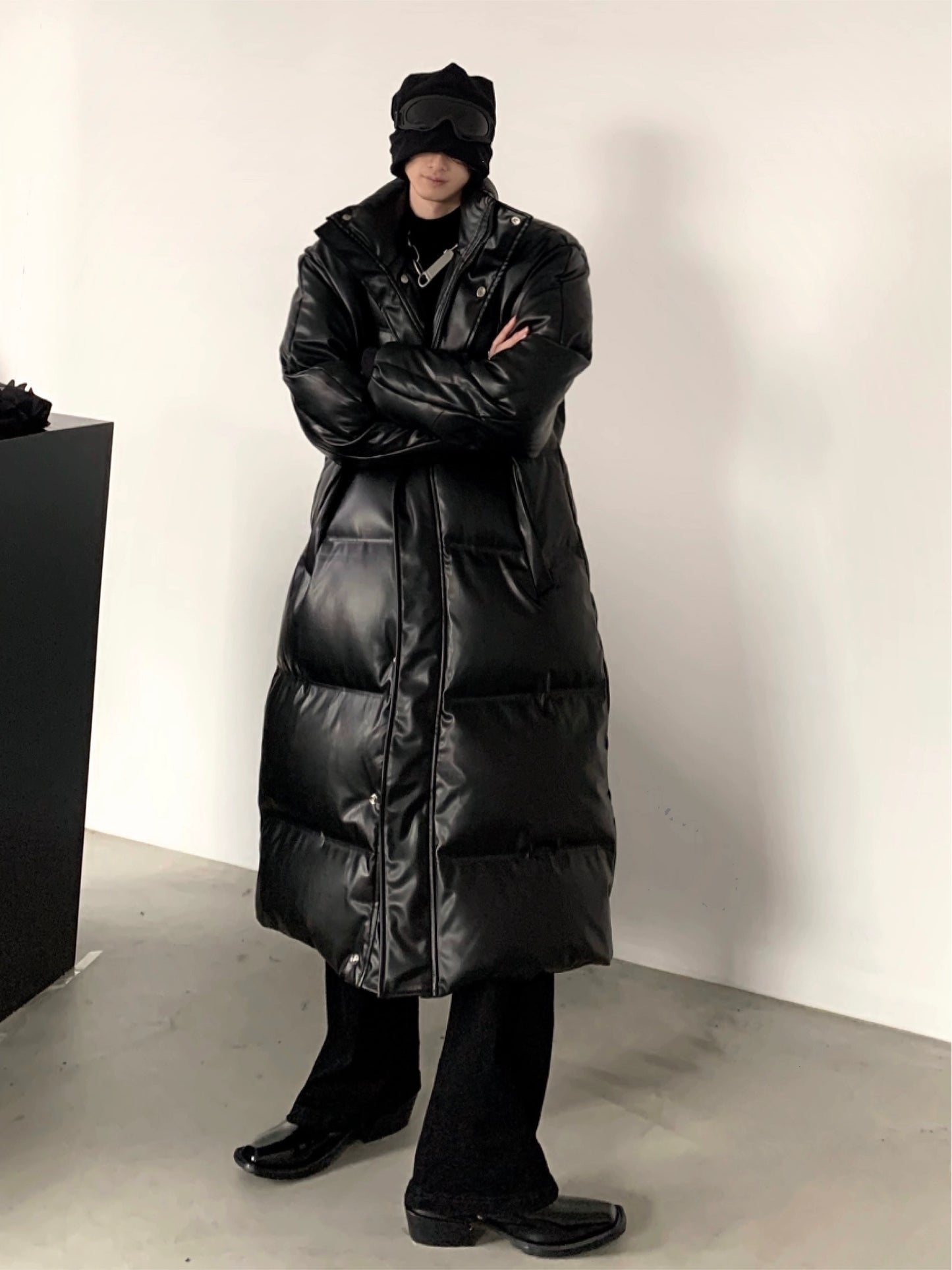 PU Leather Thick Puffer Coat WN9102