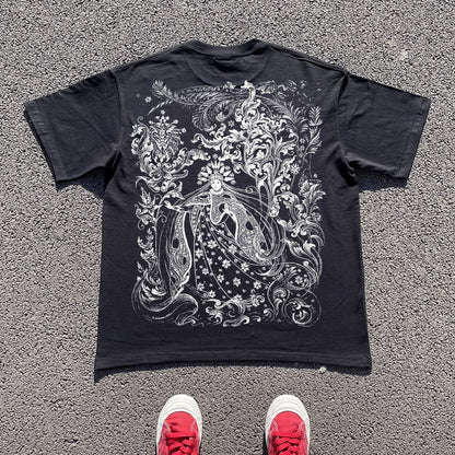 Graphic Design Oversize Short Sleeve T-Shirt WN16669