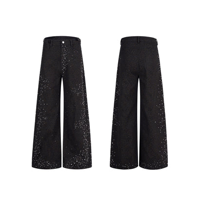 Leopard Pearl Rhinestone Wide Leg Pants WN20948