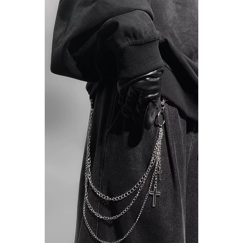 WN23974 UUCSCC hip-hop trendy brand double-chain stainless steel trouser chain hanging chain ins clothing accessories personalized waist chain bag bag charm WN23974