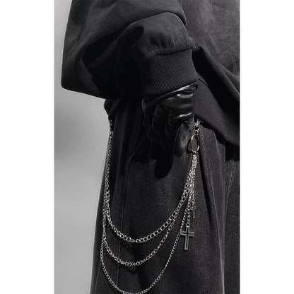 WN23974 UUCSCC hip-hop trendy brand double-chain stainless steel trouser chain hanging chain ins clothing accessories personalized waist chain bag bag charm WN23974
