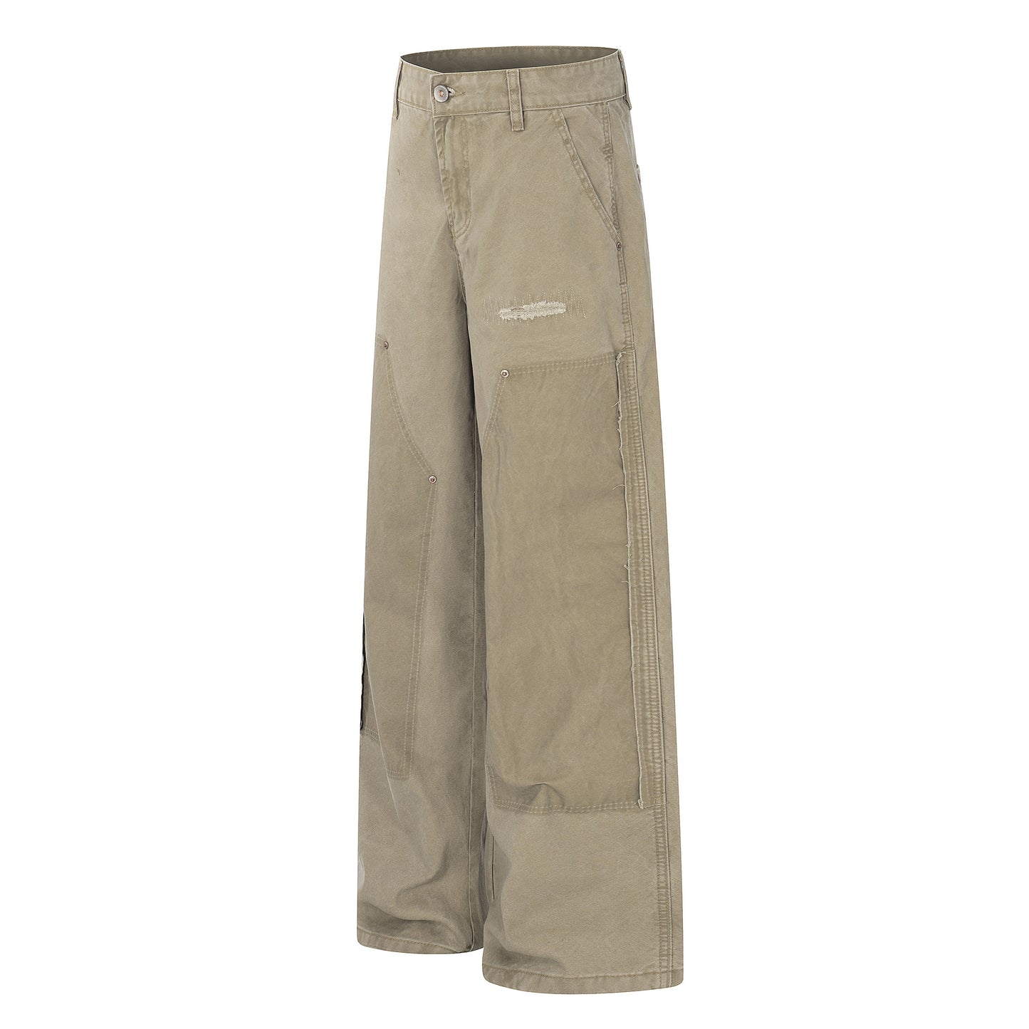 Damage Patchwork Wide Leg Cargo Pants WN26162