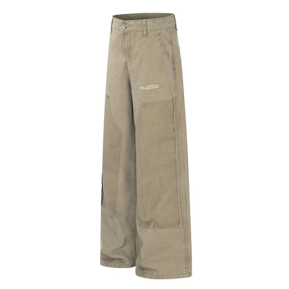 Damage Patchwork Wide Leg Cargo Pants WN26162