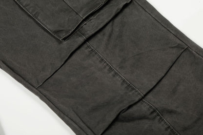 Multi Pocket Studs Wide Leg Cargo Pants WN26136