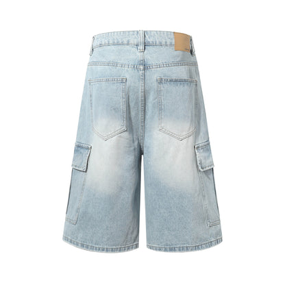 Washed Multi-Pocket Denim Half Pants WN26168