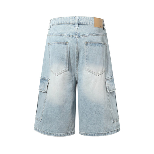 Washed Multi-Pocket Denim Half Pants WN26168