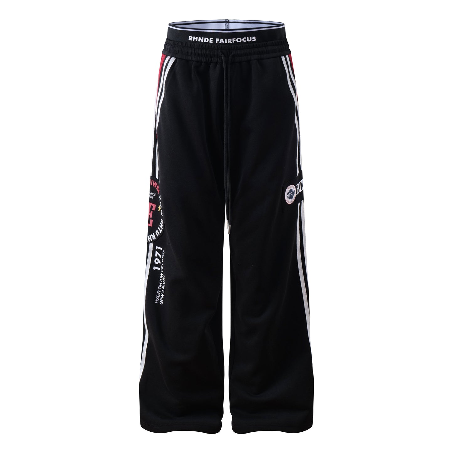 Stripe Print Wide Leg Sweat Pants WN22771