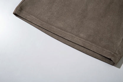 Suede Embroidery Wide Leg Half Pants WN16205