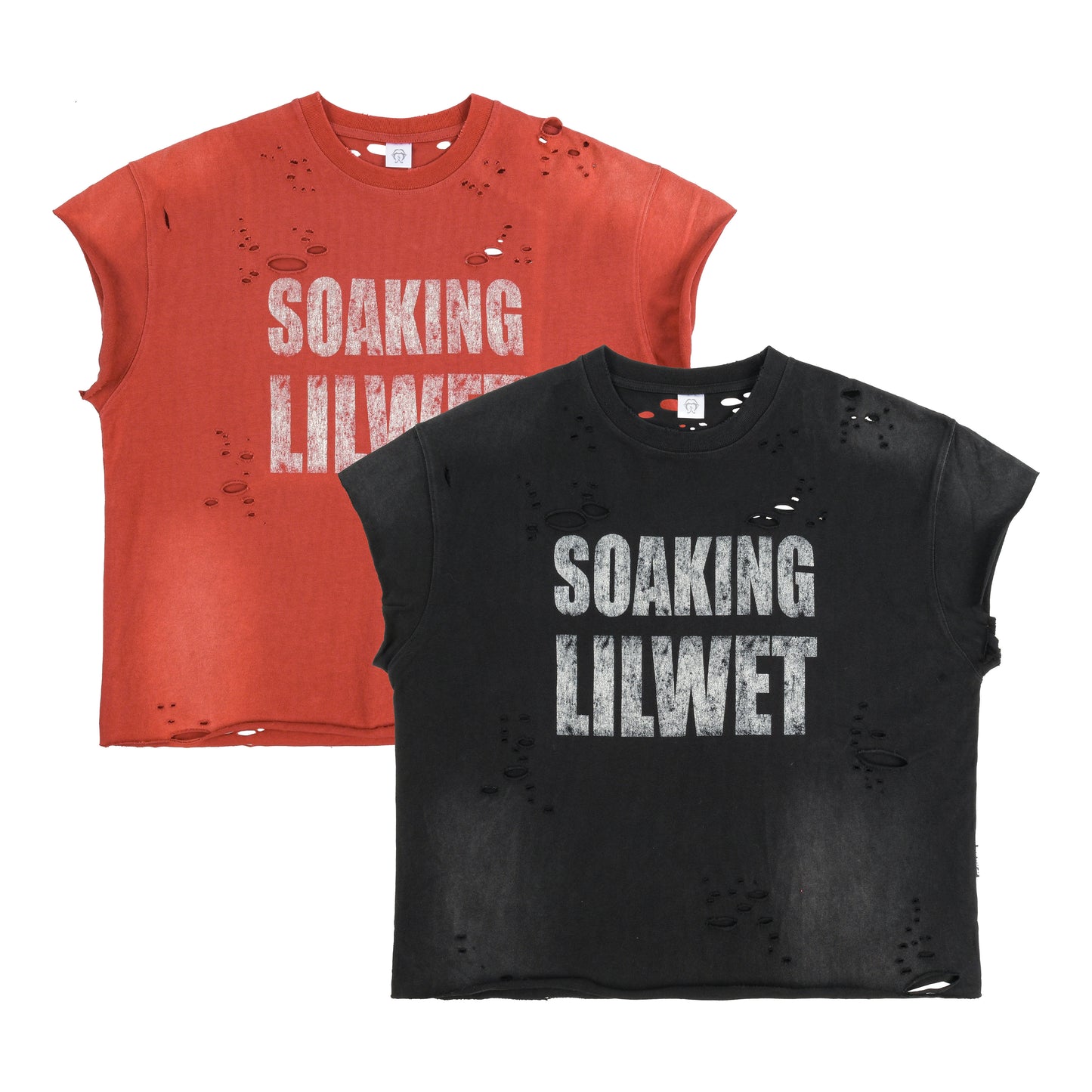 Damage Letter Sleeveless T-Shirt WN26657