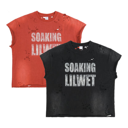 Damage Letter Sleeveless T-Shirt WN26657