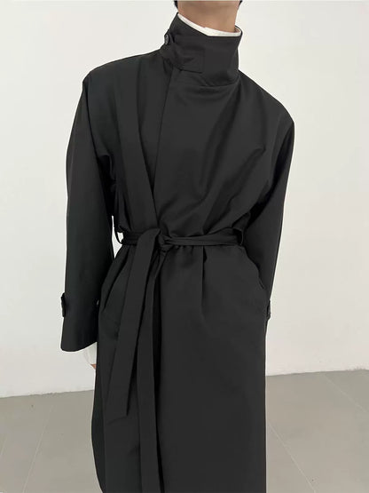 Stand Neck Belted Trench Coat WN21632